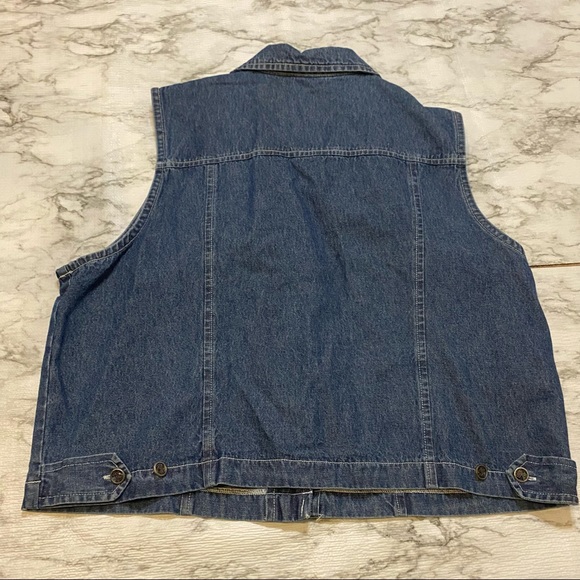 Vintage Bobbie Brooks 90’s Floral Embroidered Boho Preppy Y2K Retro Denim Vest - Picture 6 of 6